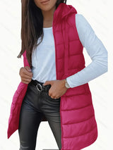 Camille | Hooded Long Puffer Vest