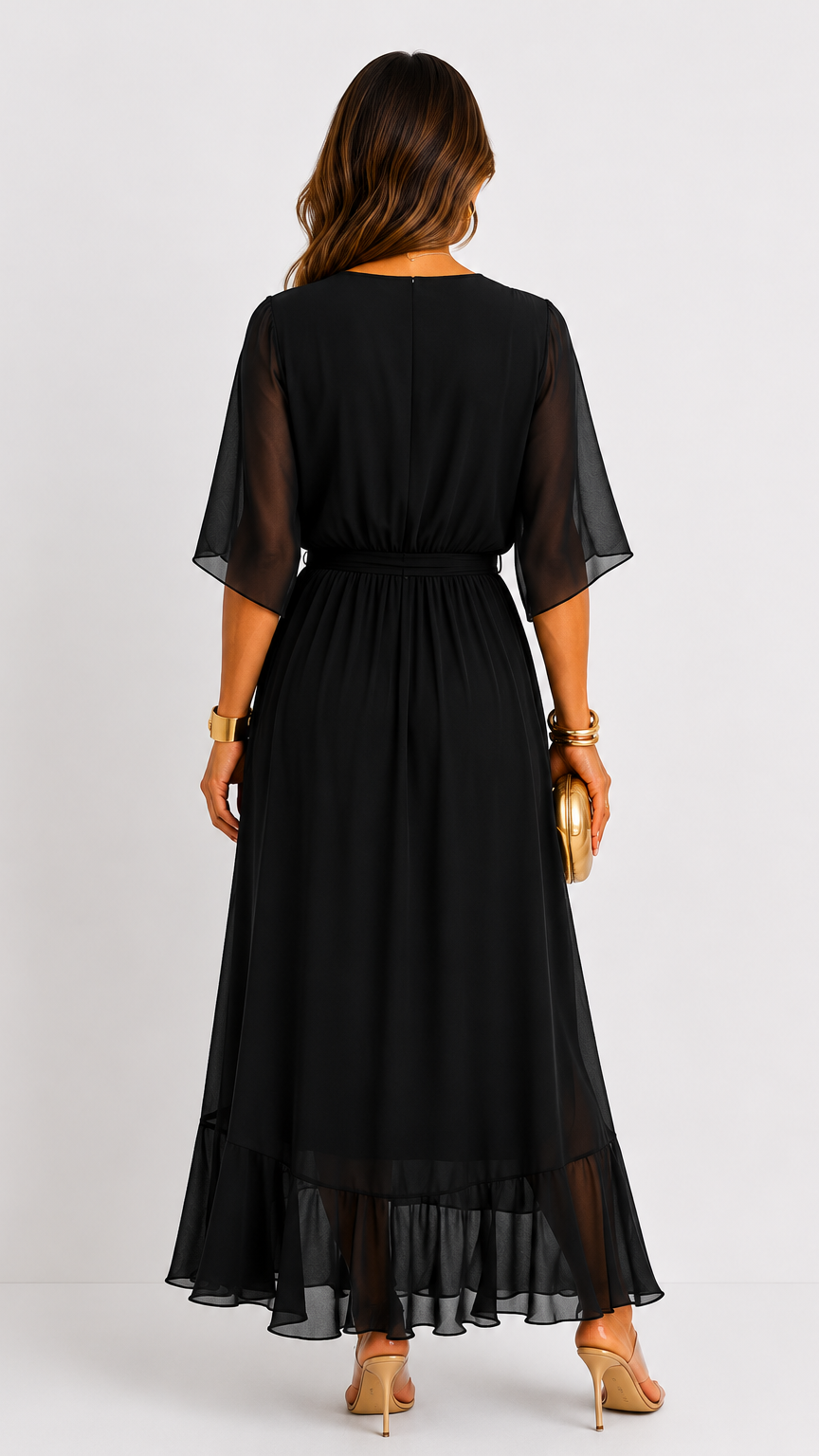Yolande | Chiffon Wrap Maxi Dress