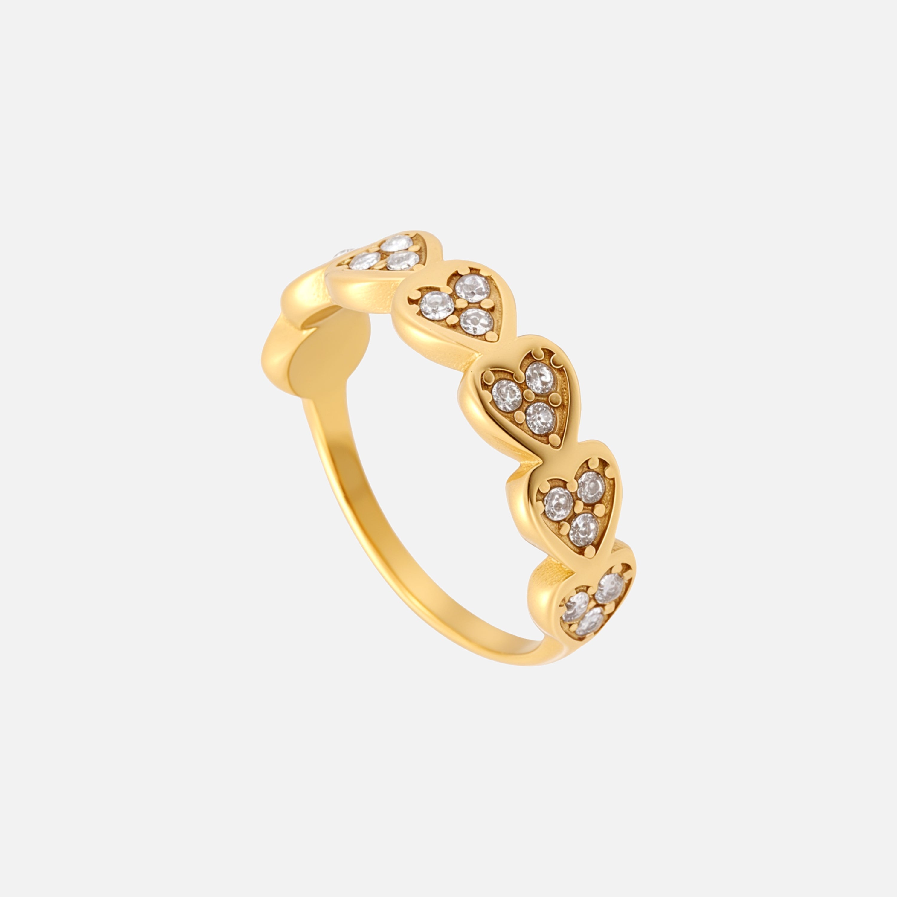 Mariana | Crystal Heart Gold Ring