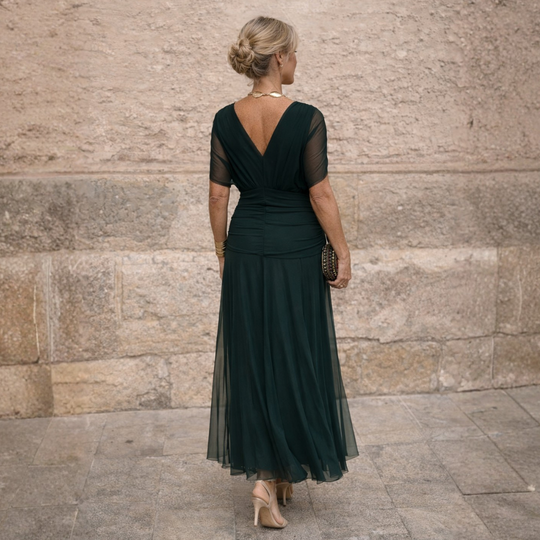 Brittany | Off-Shoulder Chiffon Mermaid Maxi Dress