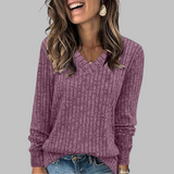 Camille | Soft V-Neck Long Sleeve Top