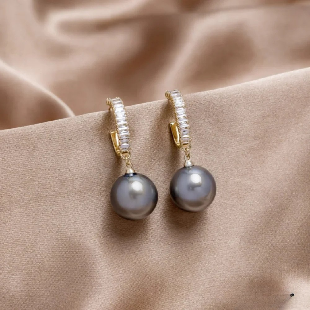 Essie | Pearl Zirconia Drop Earrings