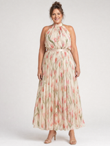 Bruna | Halter Neck Floral Midi Dress