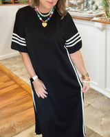 Lorelai | Contrast Stripe Side T-Shirt Dress