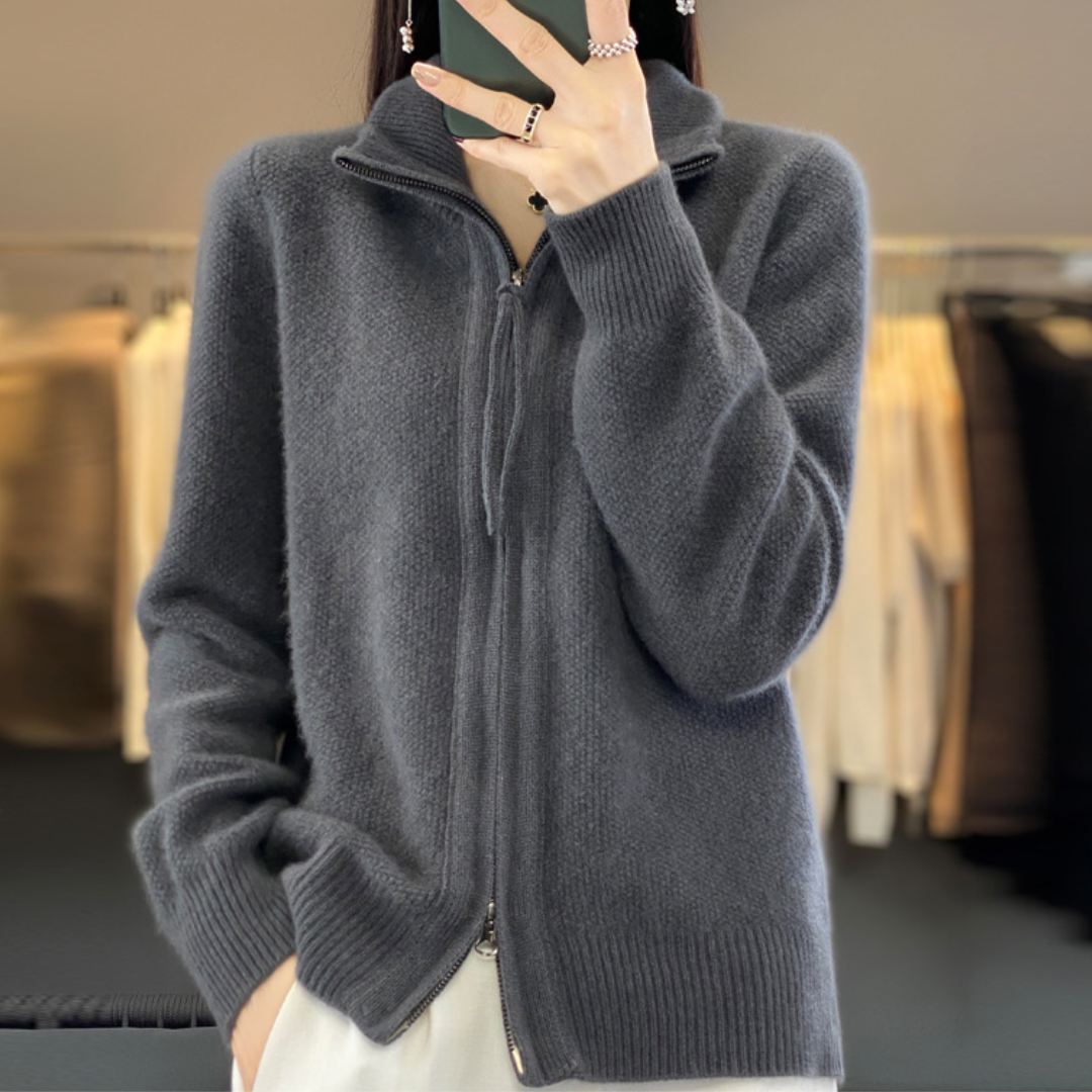 Céleste | Minimalist Zip Knit Sweater