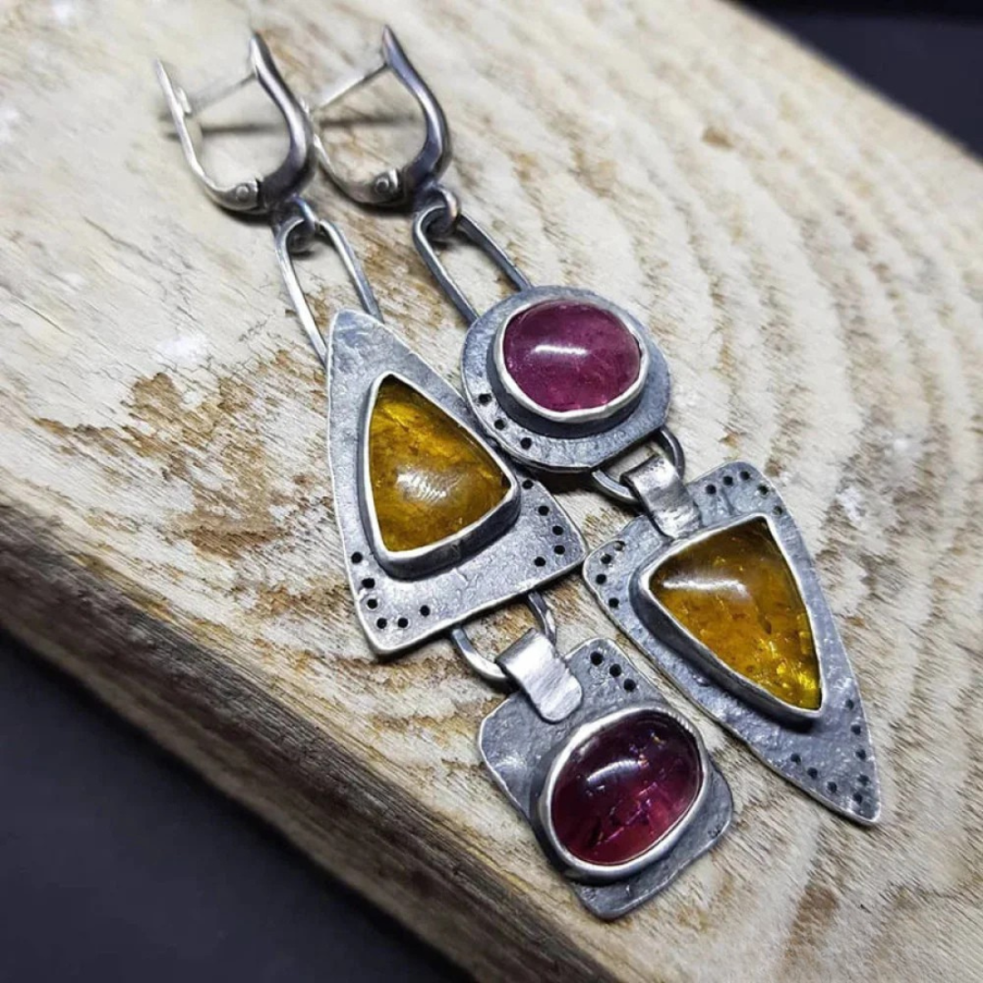 Mae | Geometric Triangle Drop Earrings