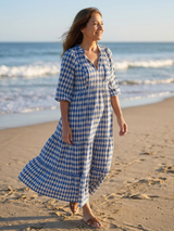 Yardena | Diamond-Pattern Layered Midi Dress