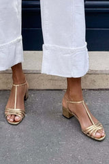 Alina | Golden Strappy Sandals Everyday
