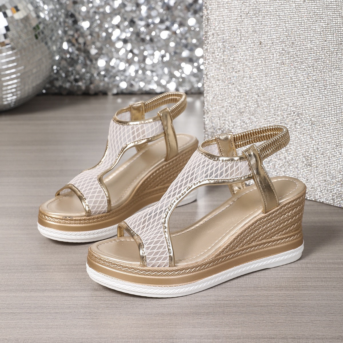 Rosa | Ergonomic Mesh Wedge Sandals