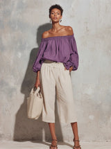 Natalia | Off-Shoulder Lantern Sleeve Top