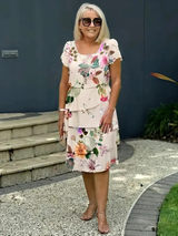 Clémentine | Floral A-Line Spring Midi Dress