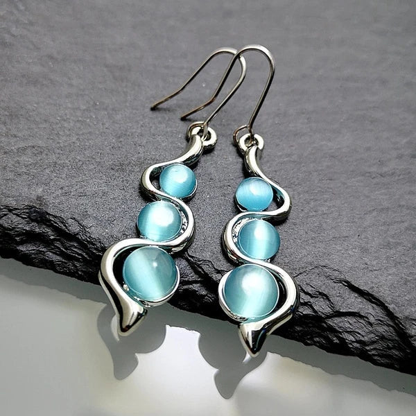 Unity | Blue Crystal Dangling Earrings