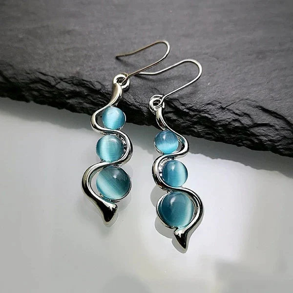 Unity | Blue Crystal Dangling Earrings