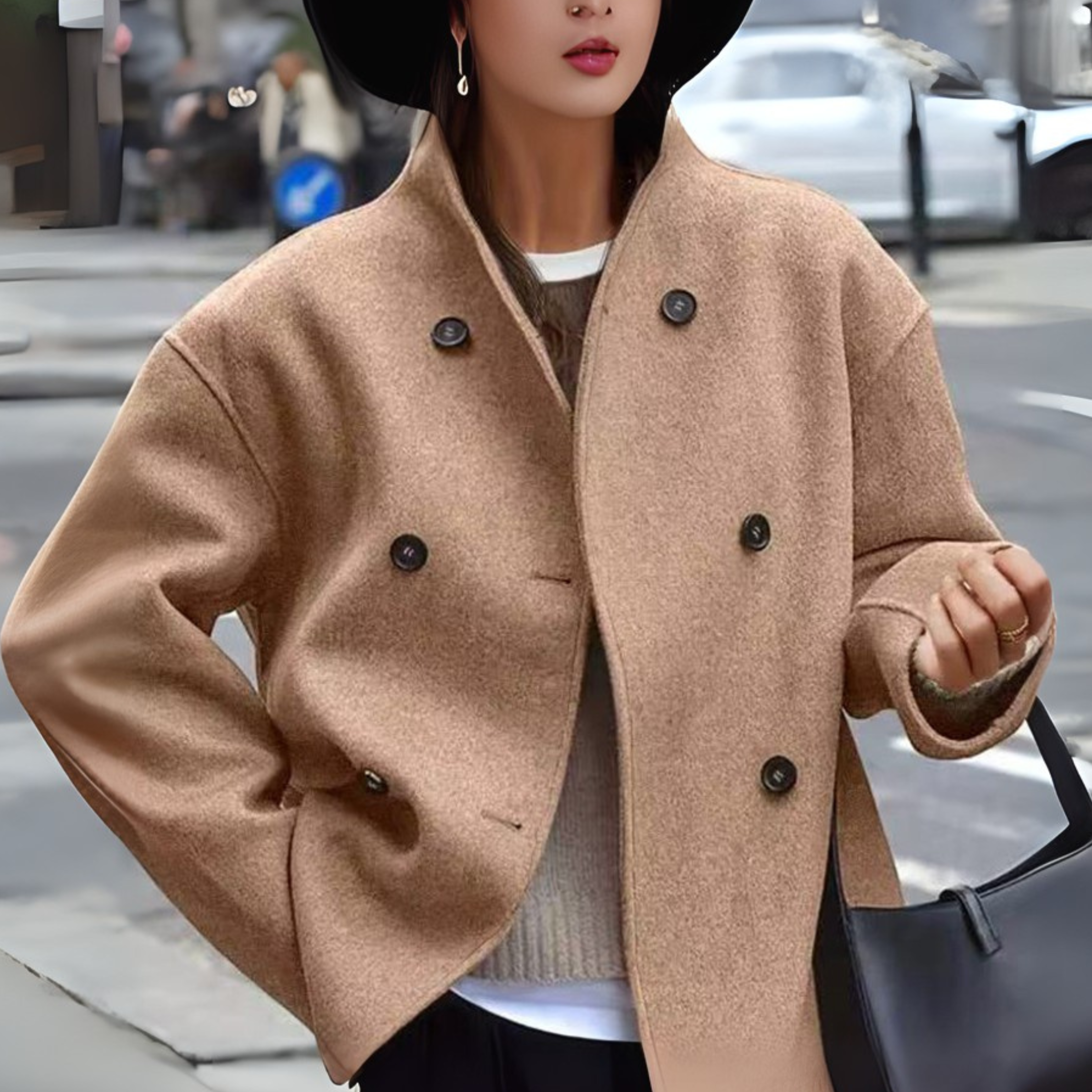 Séraphine | Cozy Stand Collar Long Coat