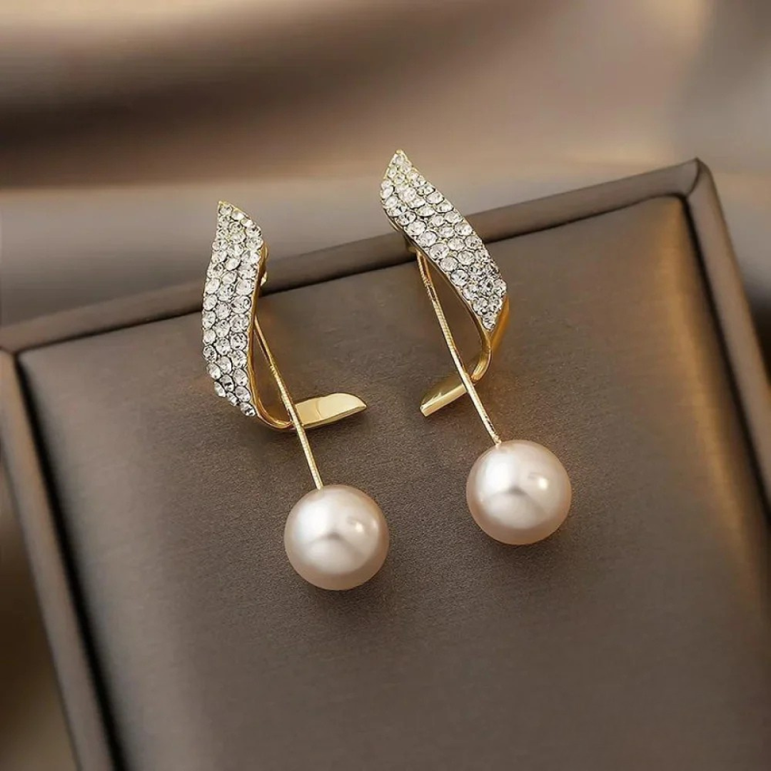 Patrice | Gold Pearl Drop Earrings