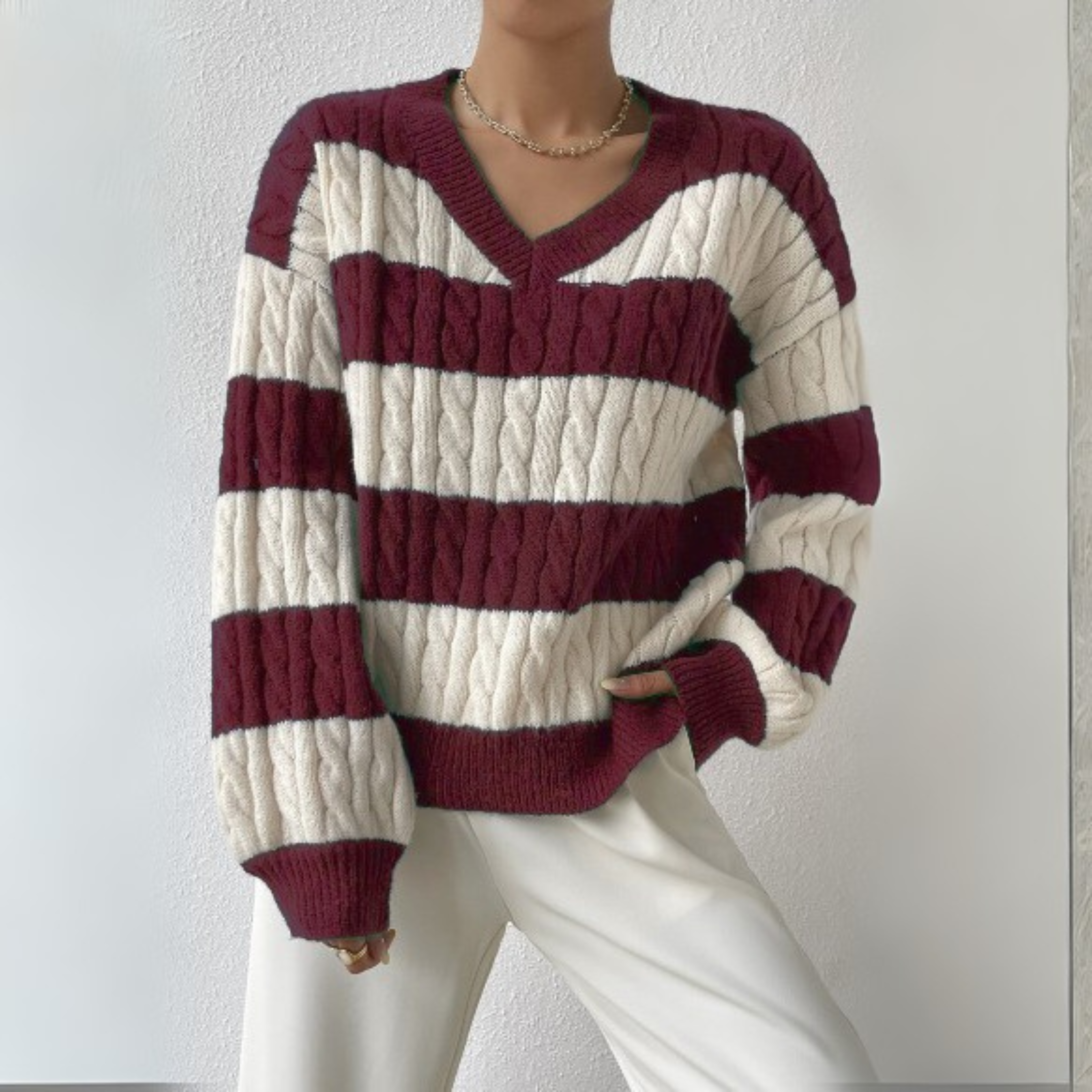 Céleste | V-Neck Long Sleeve Sweater