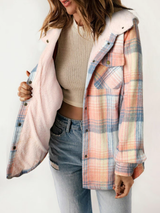 Vivienne | Sherpa-Lined Plaid Hooded Jacket