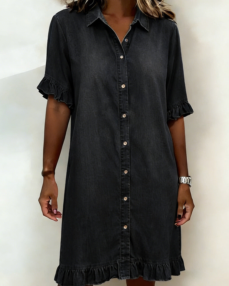 Anna | Ruched Denim Mini Dress