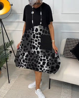 Peggie | Printed Midi Dress with Pockets