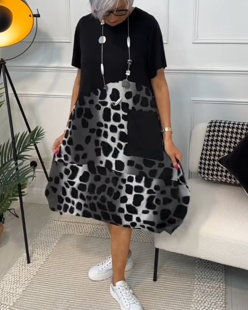 Peggie | Printed Midi Dress with Pockets