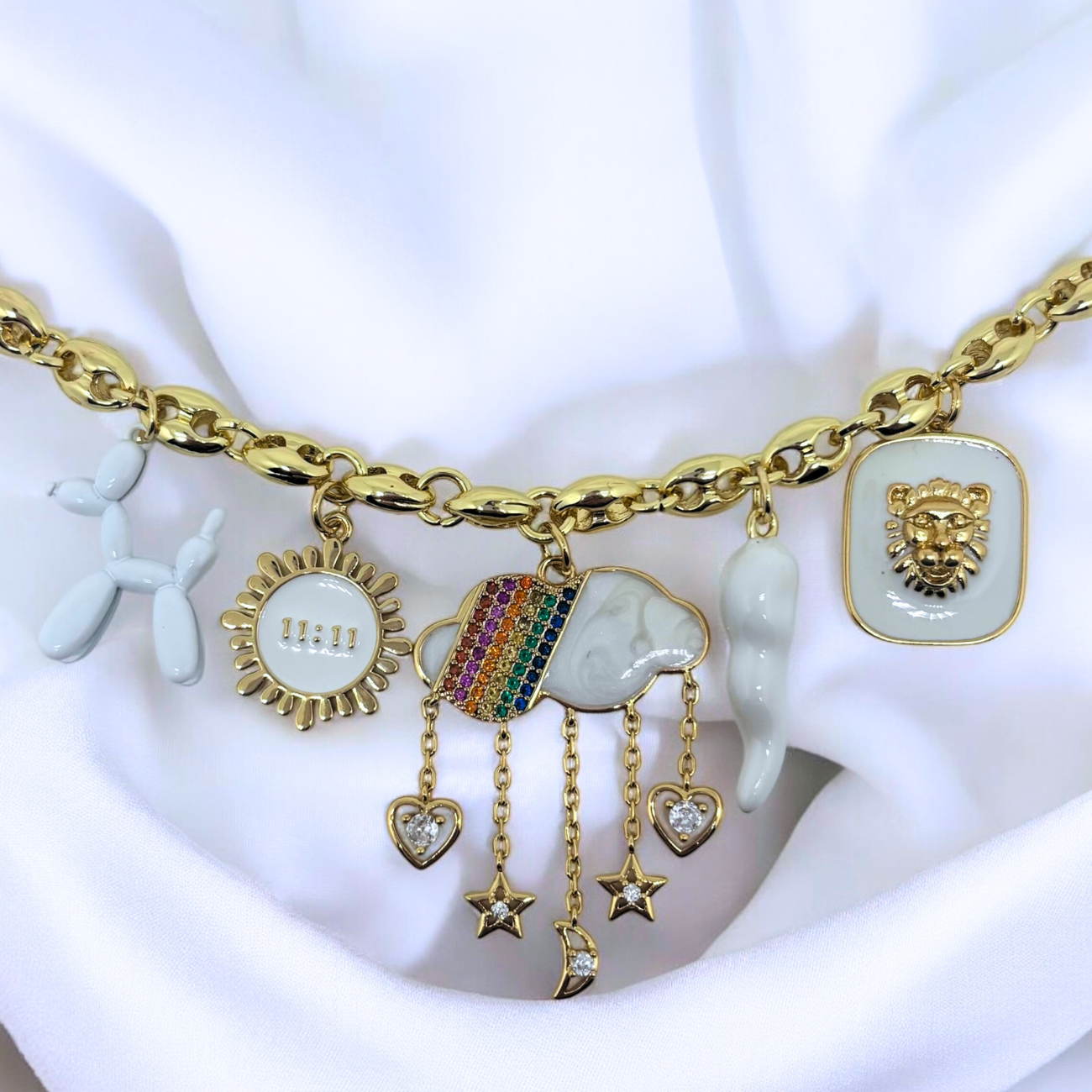 Kaitlynn | Rainbow Dust Charm Necklace