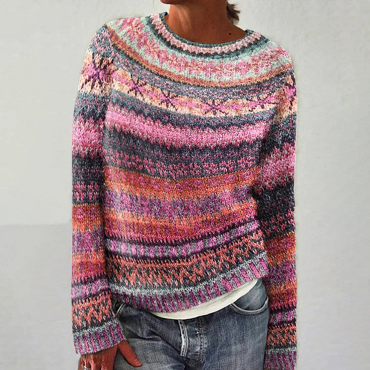 Vivienne | Vibrant Fair Isle Knit Sweater