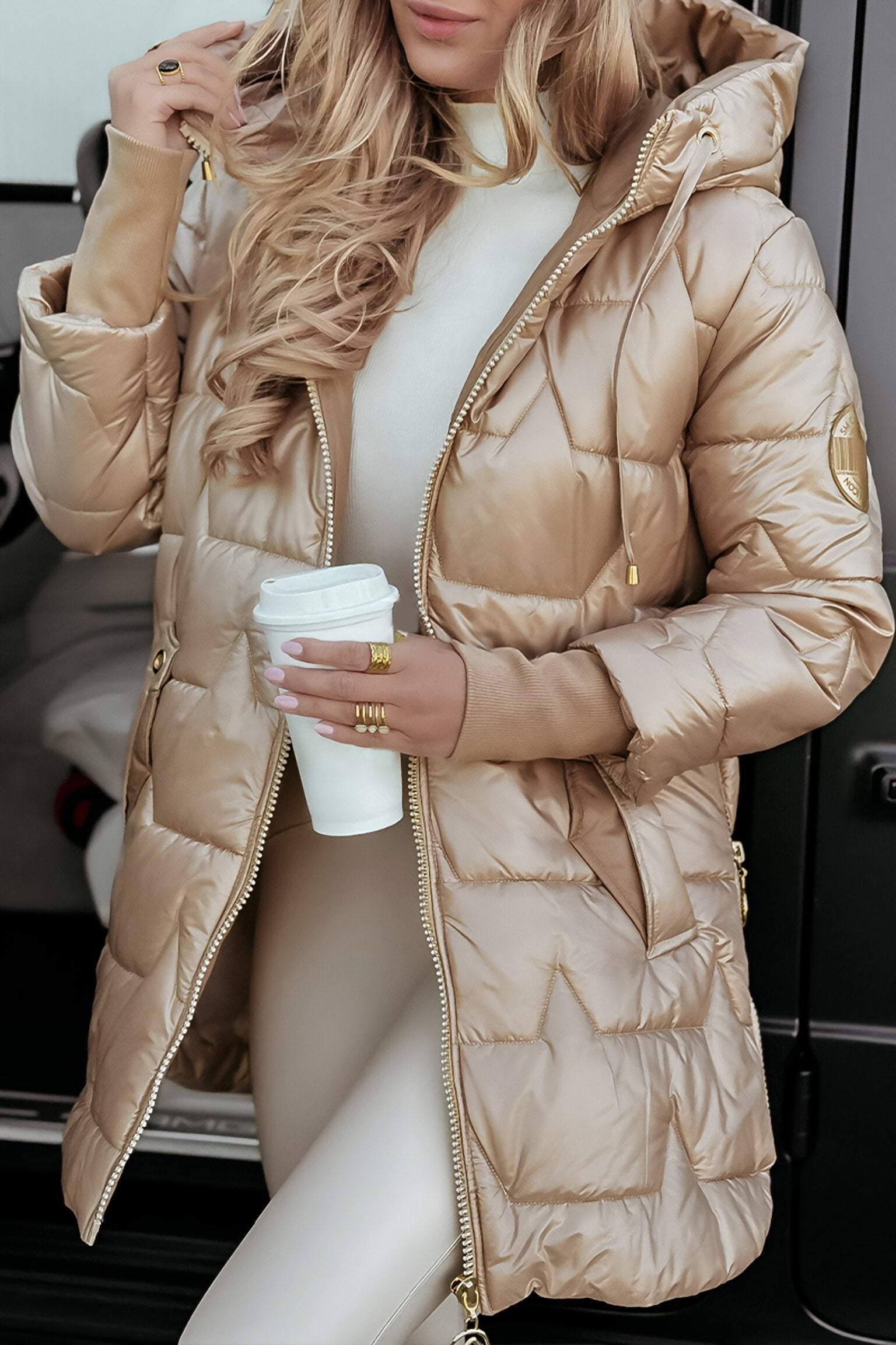 Seraphina | Quilted Metallic Winter Jacket