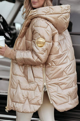Seraphina | Quilted Metallic Winter Jacket