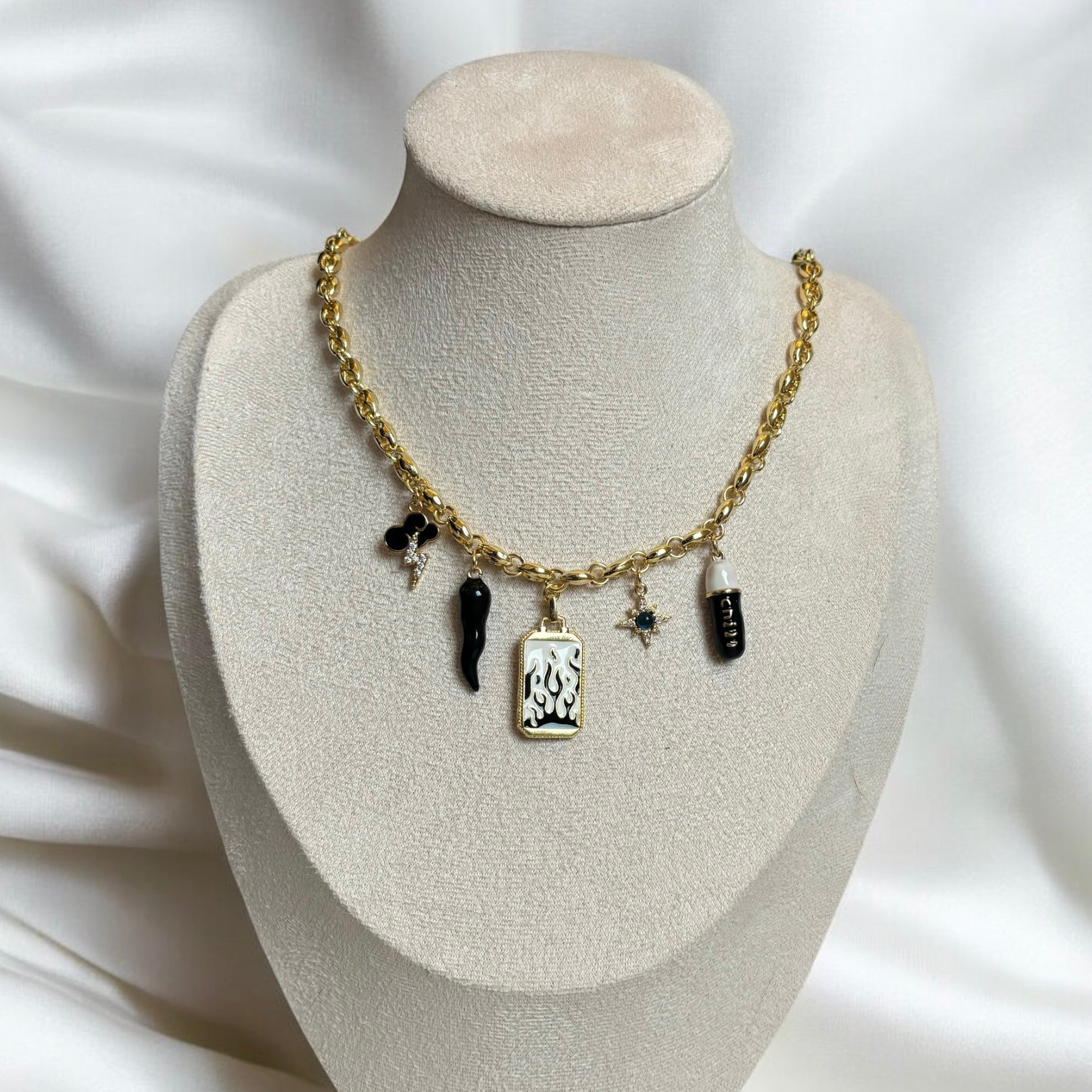 Fabienne | Handmade Gold Charm Necklace