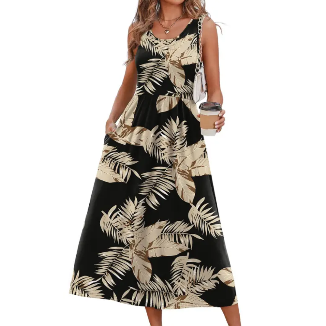 Seraphina | Boho Halter Flowy Midi Dress
