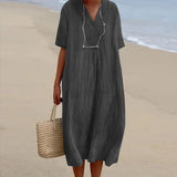 Celeste | Relaxed V-Neck Midi Dress