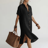 Fabienne | Linen Maxi Shirt Dress