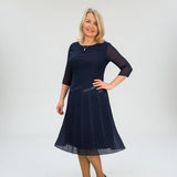 Leah | Pleated Midi Dress Elegant Sophistication