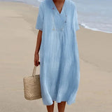 Celeste | Relaxed V-Neck Midi Dress