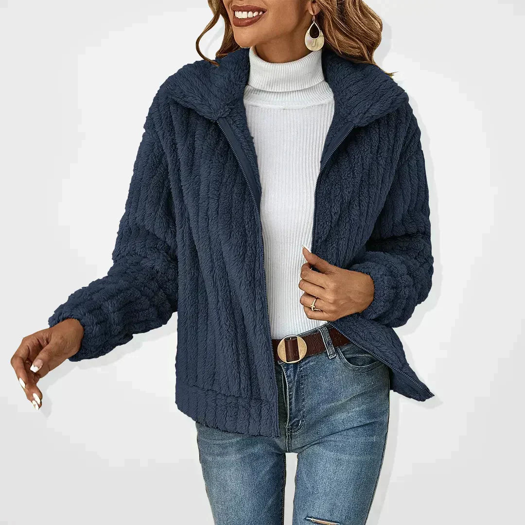 Vivienne | Plush Sherpa Zip-Up Jacket