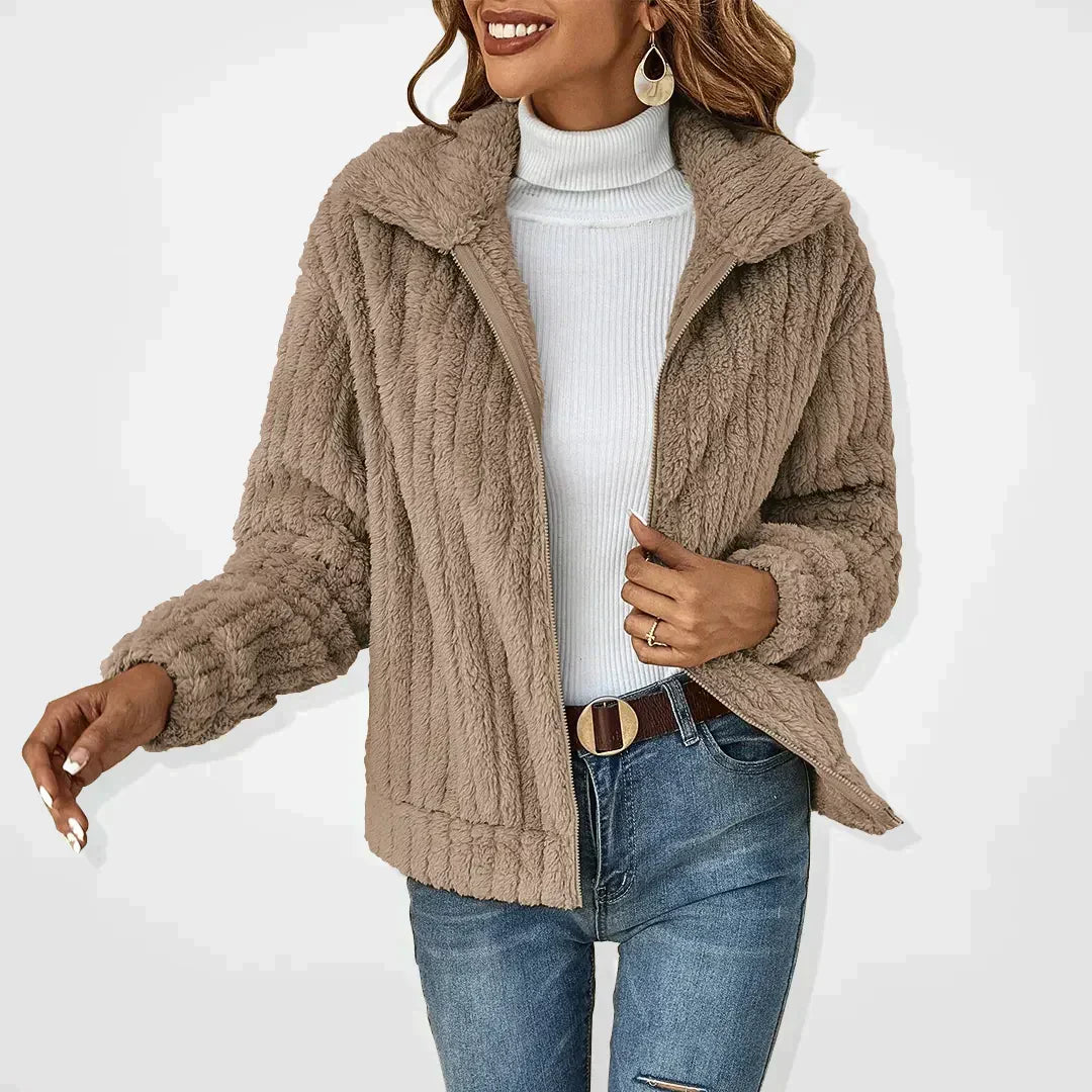 Vivienne | Plush Sherpa Zip-Up Jacket