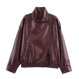 Roxanne | Vintage Lychee Grain Faux Leather Jacket