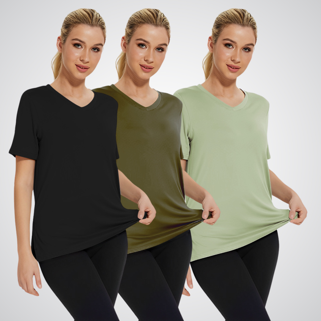 Nicolette | Relaxed V-Neck Tee Trio