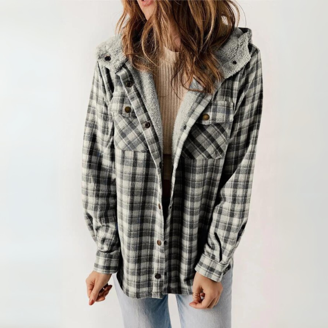 Céleste | Long Hooded Button-Front Coat