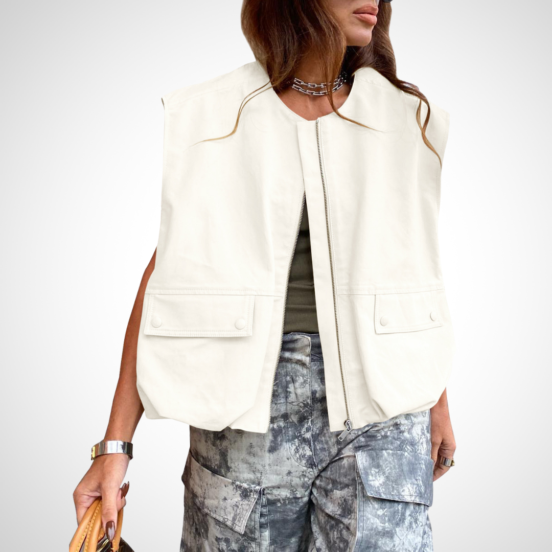 Camille | Sleeveless Loose Zipper Vest