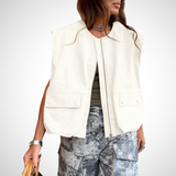 Camille | Sleeveless Loose Zipper Vest