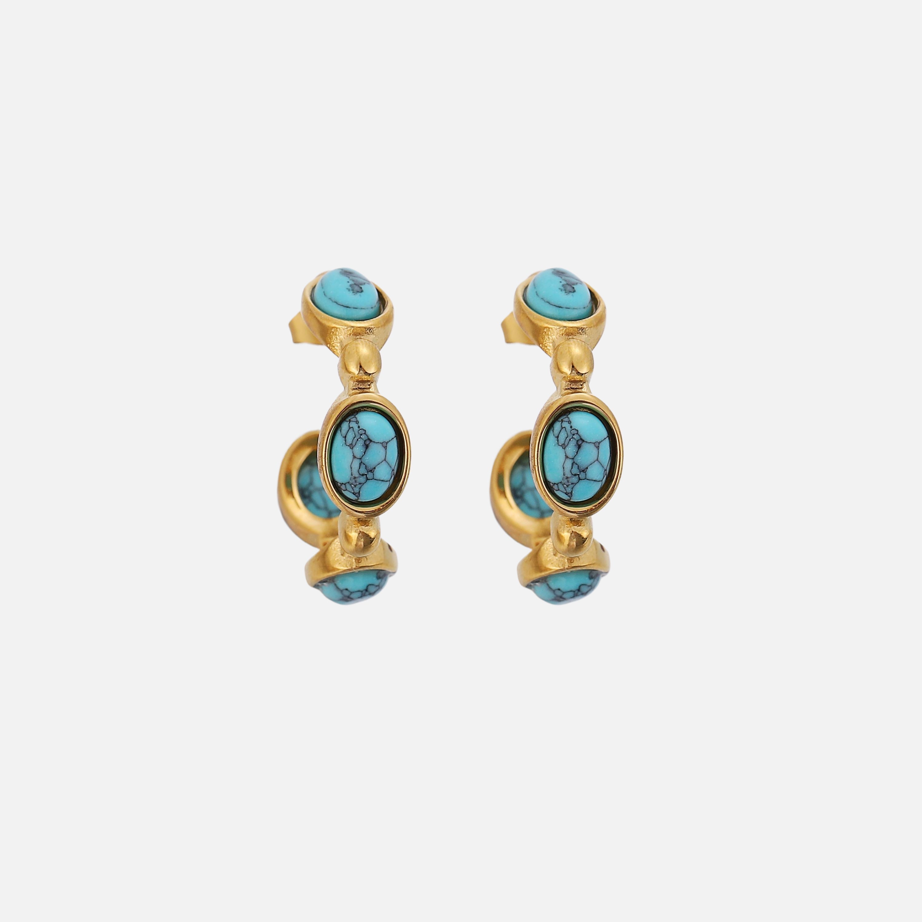 Delores | Turquoise & Gold Drop Earrings