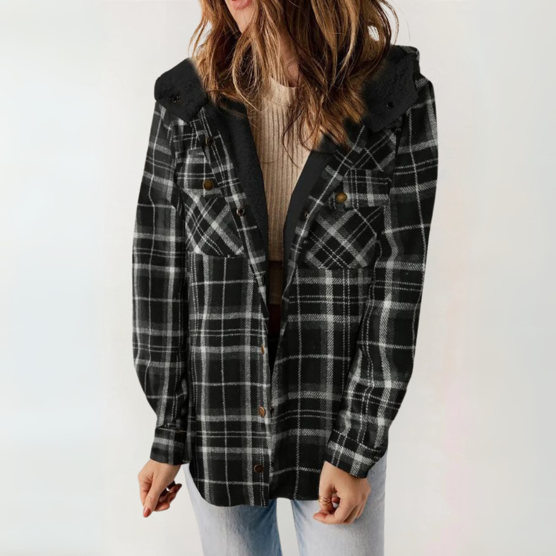 Céleste | Long Hooded Button-Front Coat