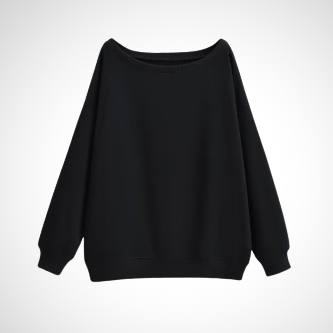 Camille | Scoop Neck Relaxed Long Sleeve Sweater