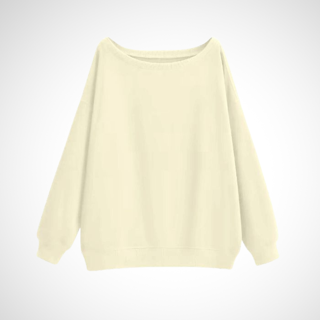 Camille | Scoop Neck Relaxed Long Sleeve Sweater