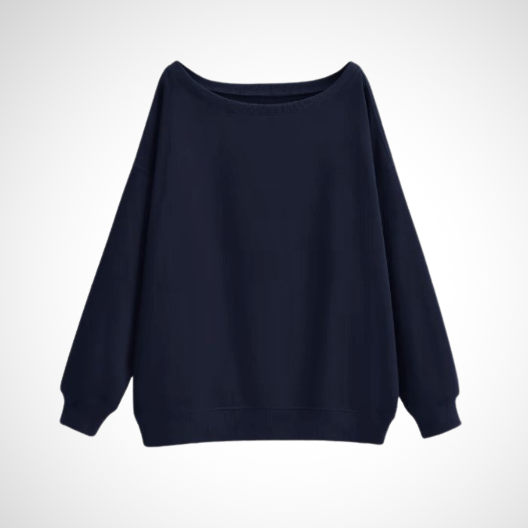 Camille | Scoop Neck Relaxed Long Sleeve Sweater