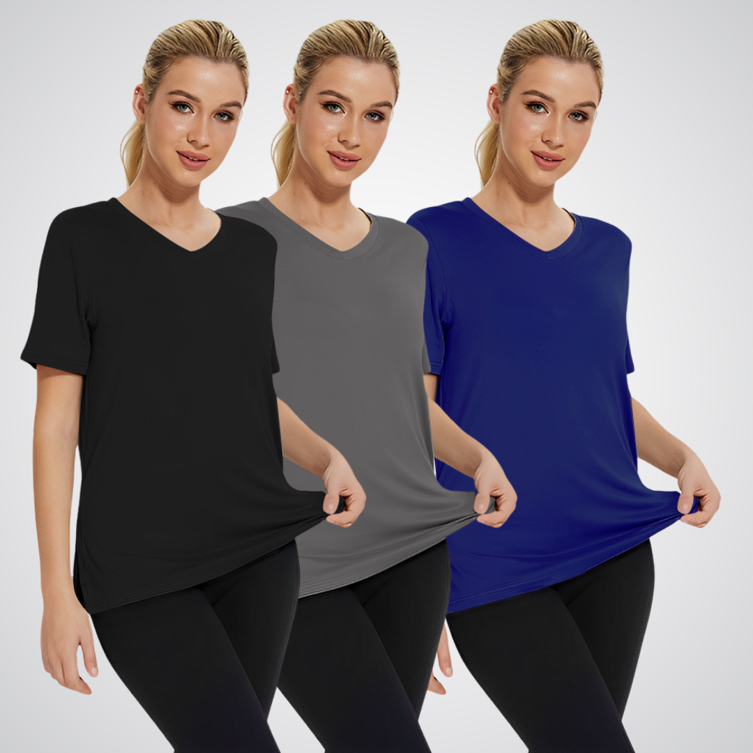 Nicolette | Relaxed V-Neck Tee Trio