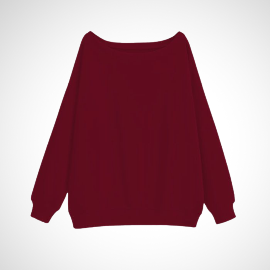 Camille | Scoop Neck Relaxed Long Sleeve Sweater