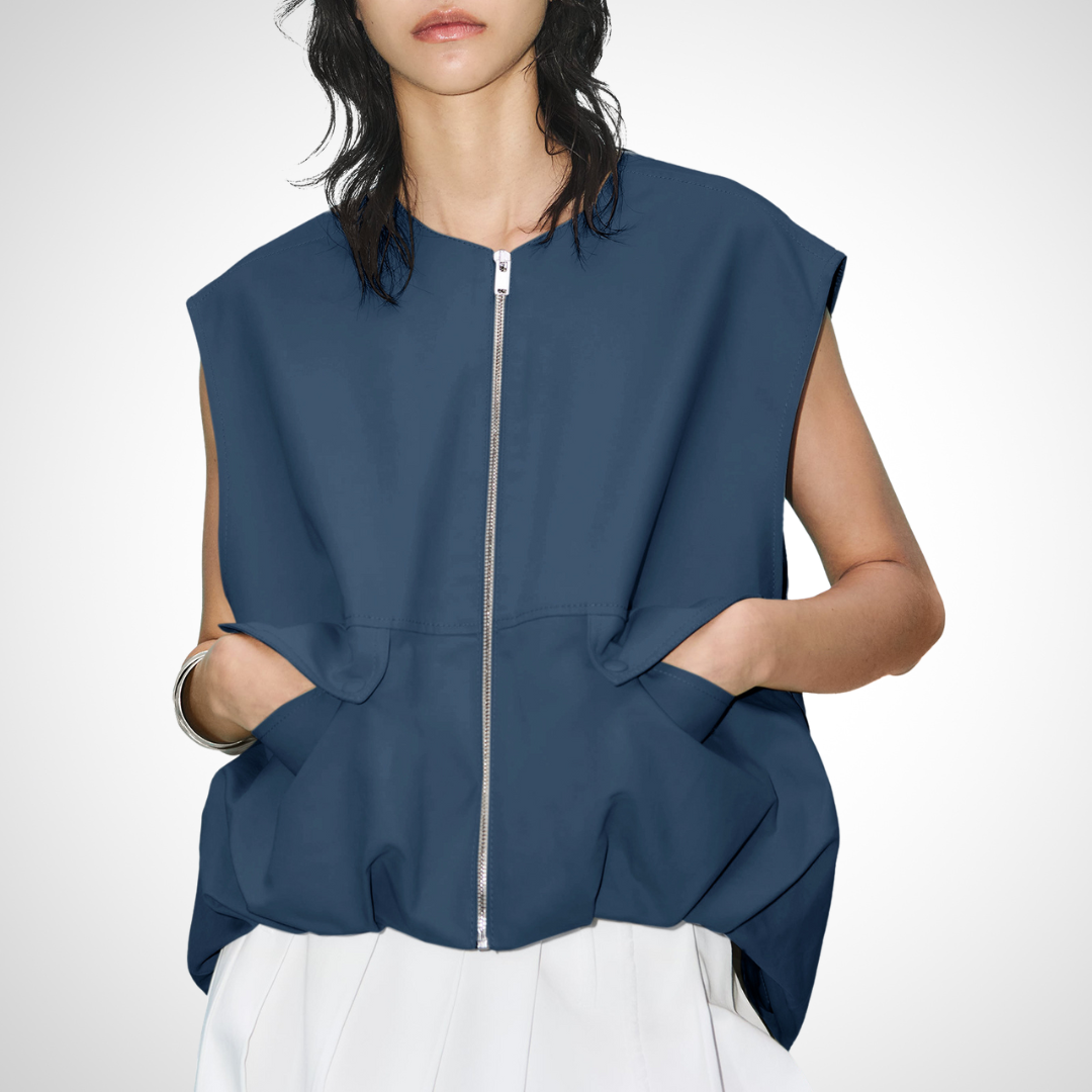 Camille | Sleeveless Loose Zipper Vest