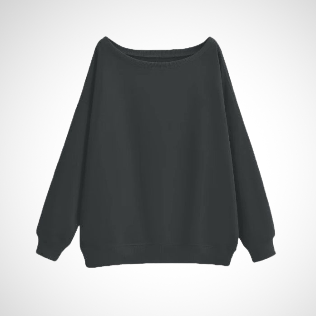Camille | Scoop Neck Relaxed Long Sleeve Sweater